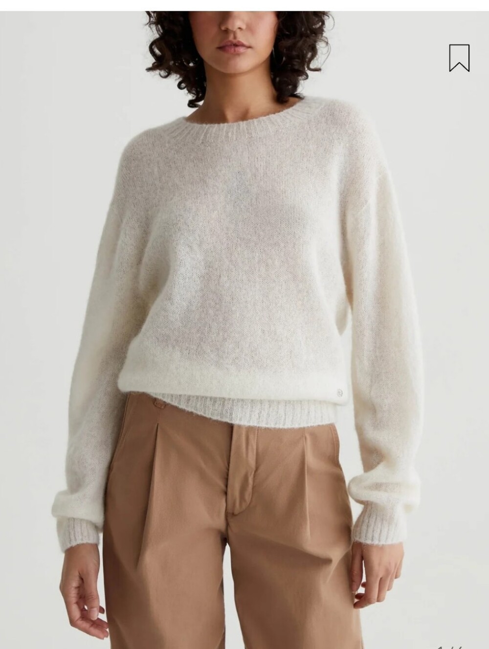 Ag Adriano Goldschmied Cream Crewneck Sweater